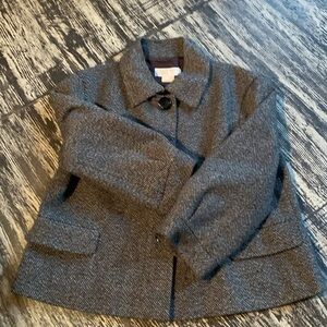 MICHAEL KORS BLAZER JACKET COAT LARGE BROWN TWEED WOOL BLEND LINED Vintage!!!